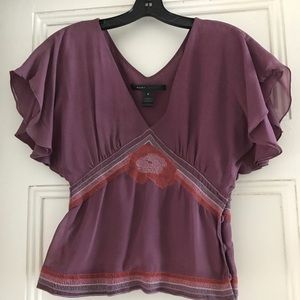 Marc Jacobs 70s Vibe Butterfly Sleeves Silk Top